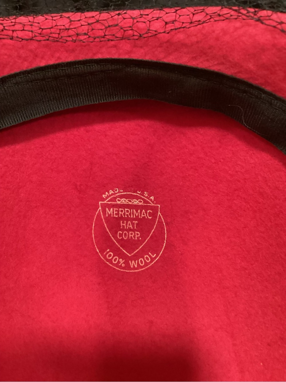 VTG 1950s Fascinator Hat w Veil 100% wool from Merrimack Hat Co. - Picture 7 of 8